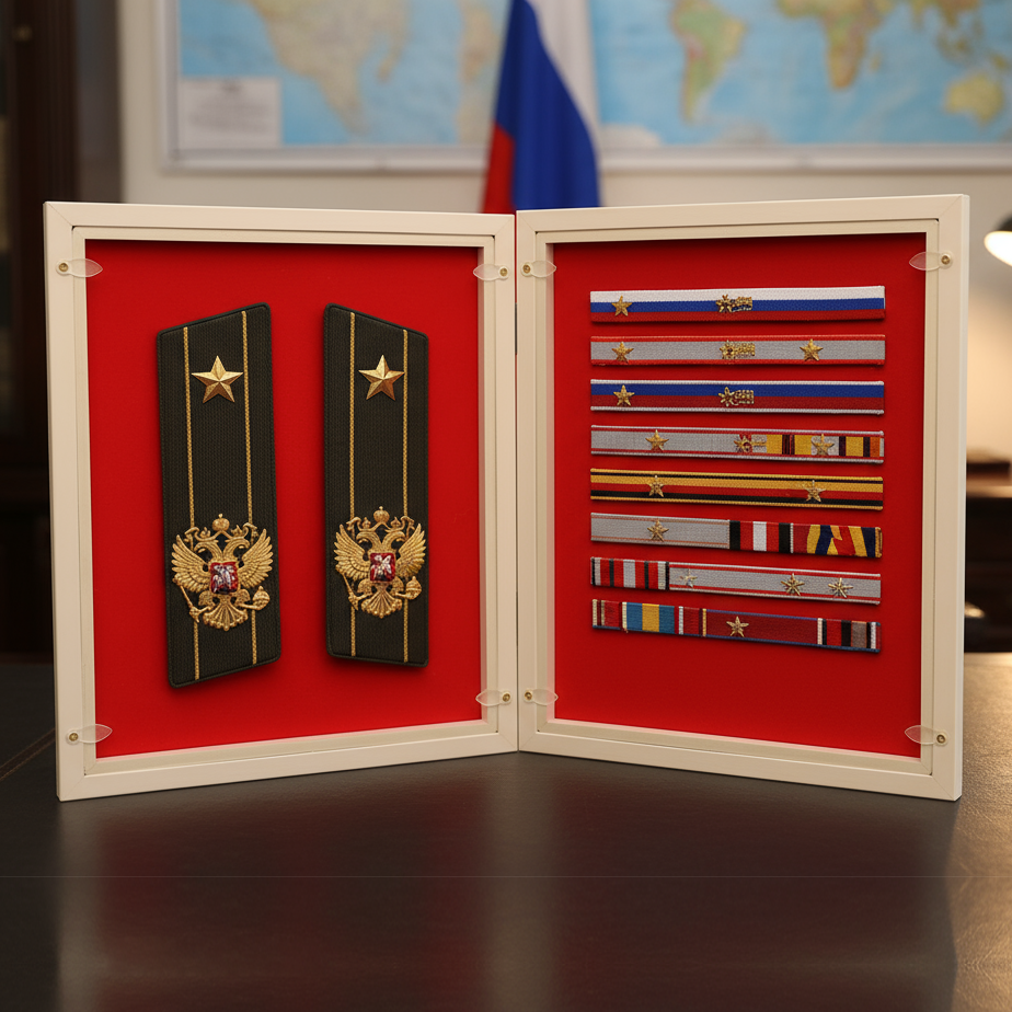 Рамка для военного БЕЛАЯ, витрина для наград и медалей - Изображение 2